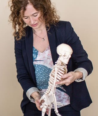 teacher showing skeleton details